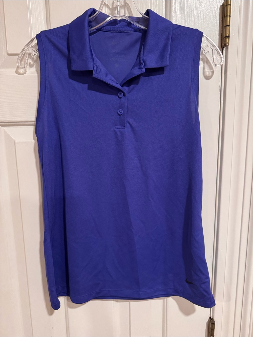 Nike Dri-FIT Sleeveless Golf Polo Top Blue Size Small